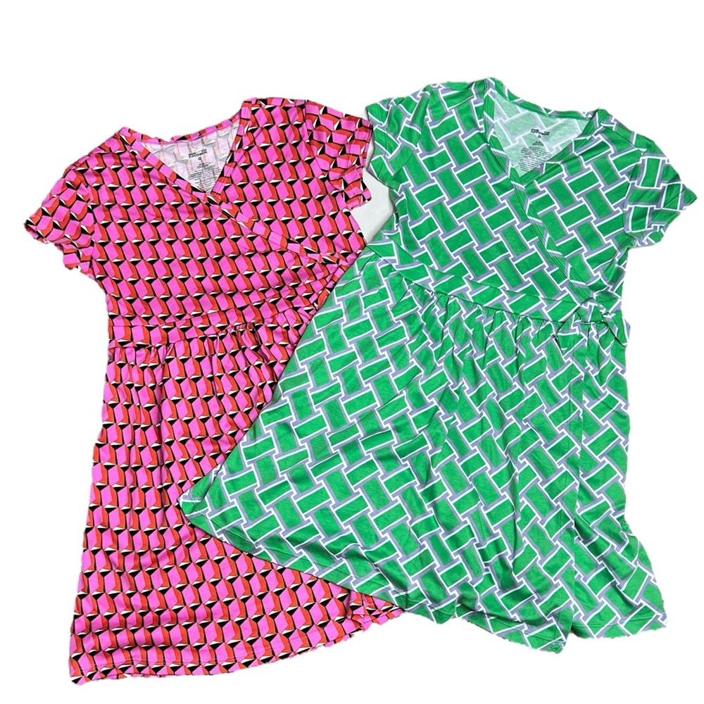DVF for Target Kids Short Sleeve set of 2 Modern Geo faux wrap dress size M (8) - Picture 1 of 8